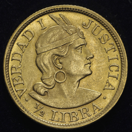 PERU ペ儿ー 1/2Libra 1906 EF+