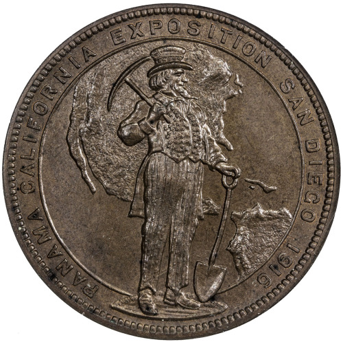 US Coins, Tokens & Medals，UNITED STATES:1916, bronze medal, H&K-430, NGC graded MS65, 