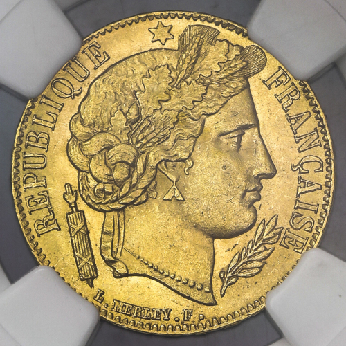 FRANCE 2nd Rep 第二共和政(1848~51) 20Francs 1851A NGC-MS65 UNC~FDC