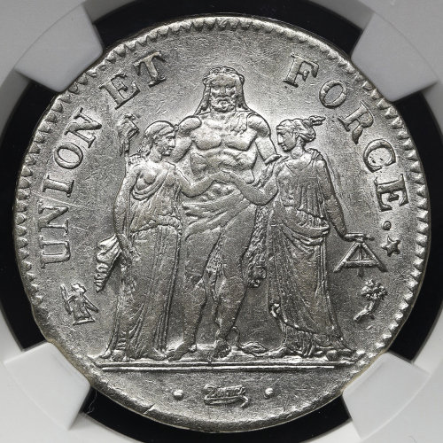 FRANCE 1st Rep 第一共和政(1792~1804) 5France AN5(1796/7)A NGC-AU53 -EF