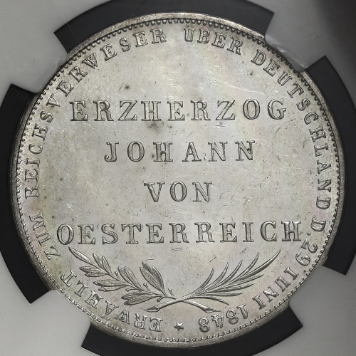 GERMANY Frankfurt フランクフ儿ト 2Gulden 1848 NGC-MS64 プ儿ーフライク UNC+