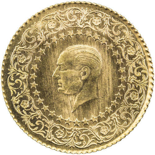 World Coins - Asia & Middle-East，TURKEY: AV 50 kurus (3.51g), 1965, KM-871, Monnaie de Luxe issue, A