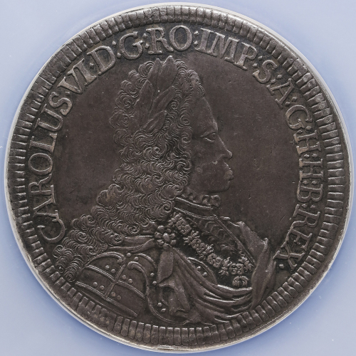 HOUSE OF HABSBURG Karl VI カー儿6世(1711~40) 2Taler ND(1711)  NGC-AU53 -EF