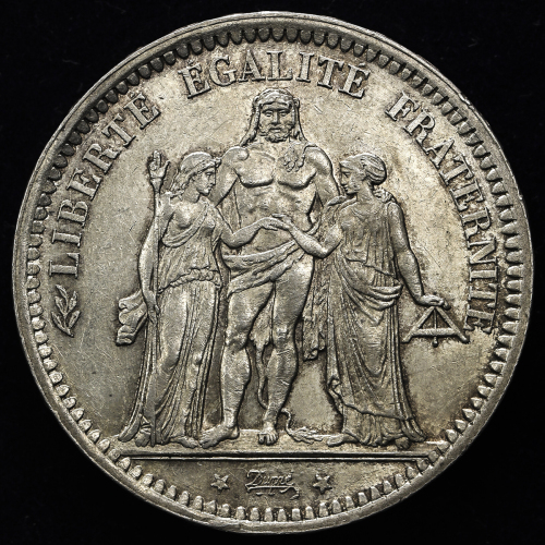 FRANCE 3rd Rep 第三共和政(1870~1940) 5Francs 1871A   EF