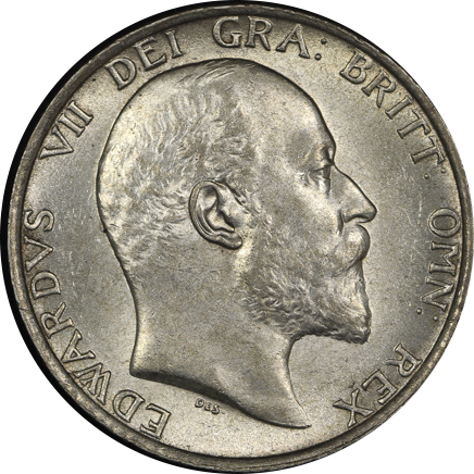 GREAT BRITAIN Edward VII エドワード7世(1901~10) Shilling 1909 AU~UNC