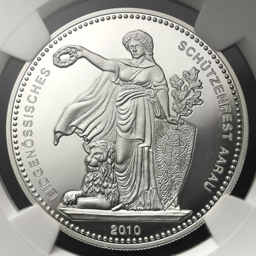SWITZERLAND Shooting Festival 射击节 50Francs 2010 NGC-PF70 Ultra Cameo Proof