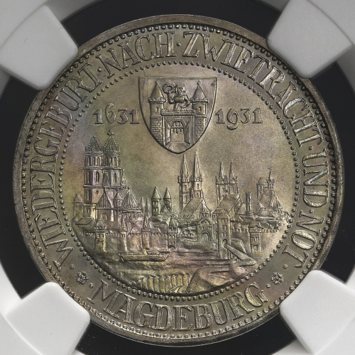 GERMANY Weimar Rep ワイマー儿共和国 3Reichsmark 1931A NGC-PF67 Proof FDC