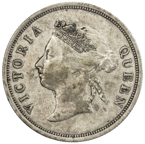 World Coins - Asia & Middle-East，STRAITS SETTLEMENTS: Victoria, 1837-1901, AR 50 cents, 1896, KM-13,