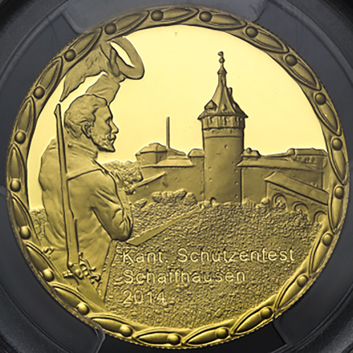 SWITZERLAND Shooting Festival 射击节 500Francs 2014 PCGS-PR68 DCAM Proof