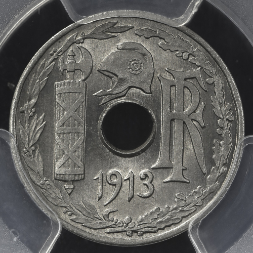 FRANCE 3rd Rep 第三共和政(1870~1940) Essai 5Centimes 1913 PCGS-SP68 见本打FDC