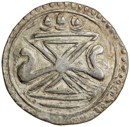 World Coins - Asia & Middle-East，SRIKESTRA: Anonymous, ca. 600-637, AR 96 ratti (10.15g), Mitch-1998