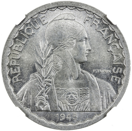 World Coins - Asia & Middle-East，FRENCH INDOCHINA: aluminum 20 cents, 1945, KM-E39, ESSAI, mintage o