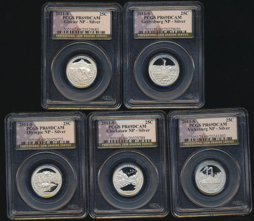 USA アメリカ合众国 25Cents  2011S  PSGS-PR69DCAM(×5)返品不可 要下见 Sold as is No returns Proof
