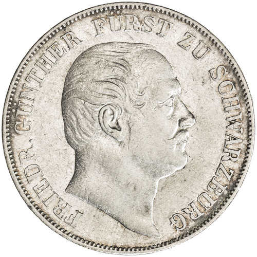 World Coins - Europe，SCHWARZBURG-RUDOLSTADT: Friedrich Günther, 1807-1867, AR thaler (18.43g), 1862,