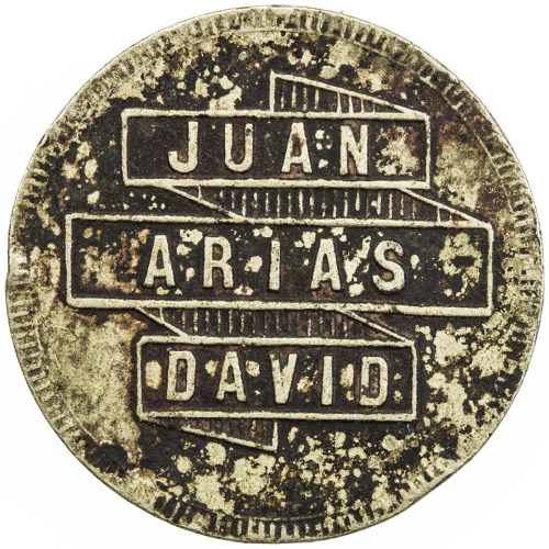 World Coins - The Americas，PANAMA: 5 centavos token, ND (ca. 1890), PT-25.10, Schimmel-41, 24.5mm, J