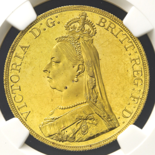 GREAT BRITAIN Victoria ヴィクトリア(1837~1901) 5Pounds 1887 NGC-MS63 UNC