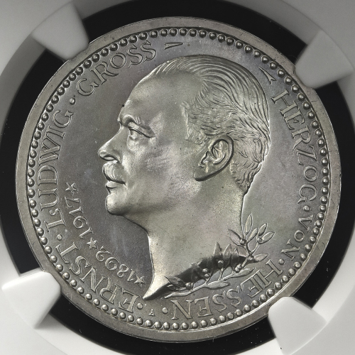GERMANY Hesse-Darmstadt ヘッセン・ダ儿ムシュタット 3Mark 1917A NGC-PF66+ Cameo Proof FDC