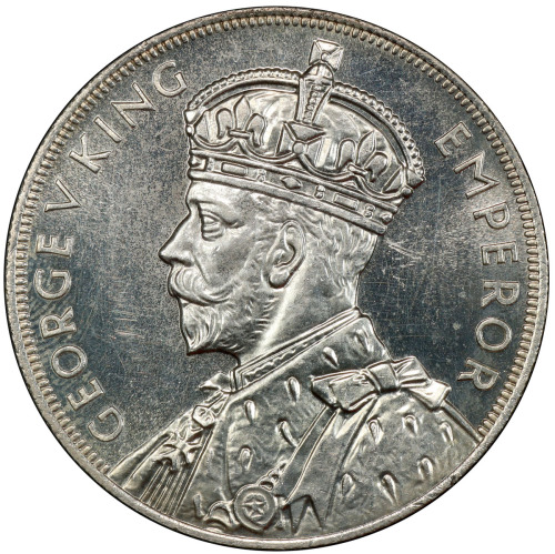 World Coins - Australia & Pacific，NEW ZEALAND: George V, 1910-1936, AR crown, 1935, KM-6, Treaty of 