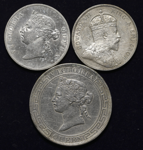 HONG CONG HongCong’s lot 香港ロット 50Cents(×2) 1891,1905 Dollar 1867 计3枚组 Lot of 3pcs  计3枚组 3pcs 返品不可 要下