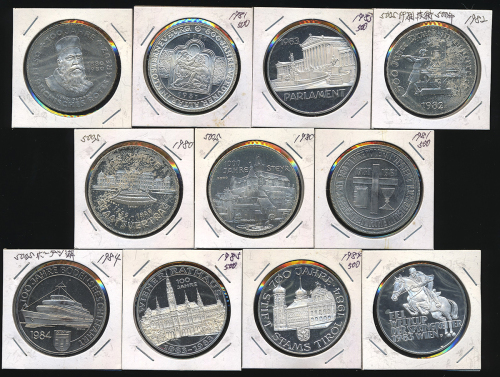 AUSTRIAN Lot オーストリア ロット 500Schilling 1980(×3),1981(×2),1982,1983(×3),1984(×2) 返品不可 要下见 Sold as is No