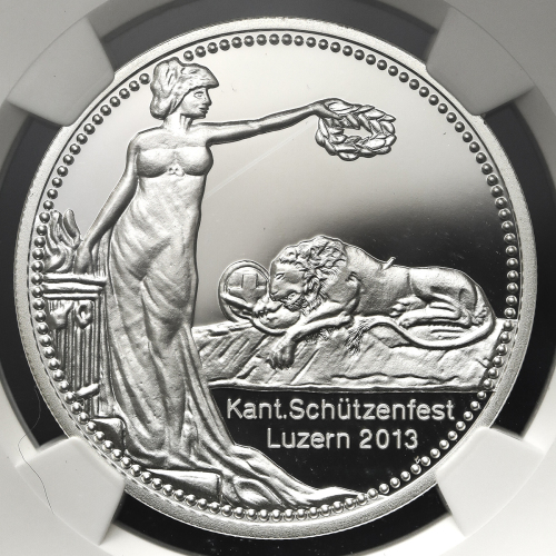 SWITZERLAND Shooting Festival 射击节 50Francs 2013 NGC-PF70 Ultra Cameo Proof