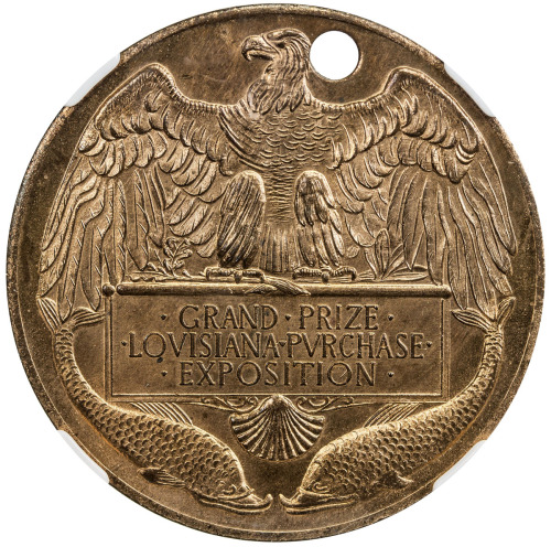 US Coins, Tokens & Medals，UNITED STATES:1904, bronze medal, H-61-120, NGC graded MS64, Louisiana Pur