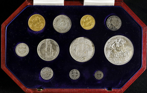 GREAT BRITAIN Edward VII エドワード7世(1901~10) Matte Proof Set 1902 オリジナ儿ケース入り with original case マット Pro