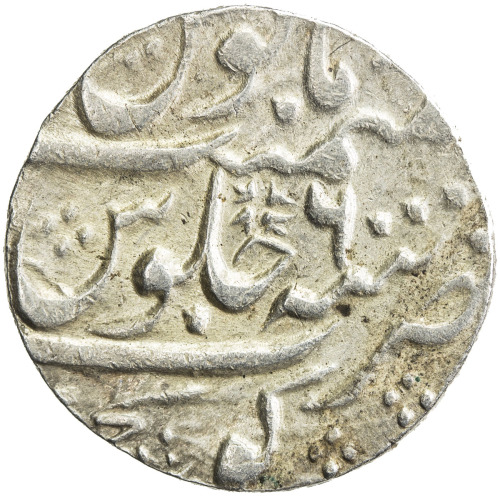 India - Princely States，KUNCH: AR rupee (11.33g), Kunch, year 6, KM-230 (old 174), Wiggins—, fine st