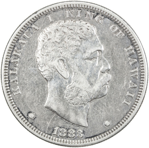 World Coins - Australia & Pacific，HAWAII: Kalakaua, 1874-1891, AR dollar (dala), 1883, KM-7, VF to E