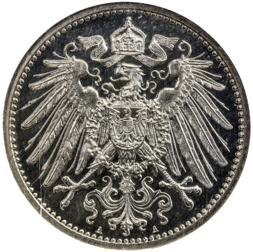 World Coins - Europe，GERMANY: Wilhelm II, 1888-1918, AR mark, 1908-A, KM-14, a lovely proof example 
