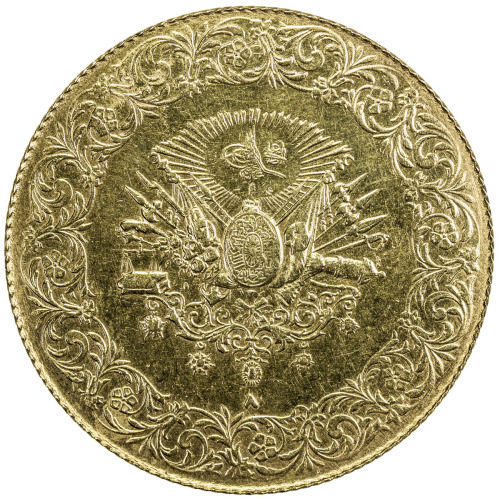 Islamic - Ottoman Empire，TURKEY: Mehmet V, 1909-1918, AV 500 kurush, Kostantiniye, AH1327 year 8, KM