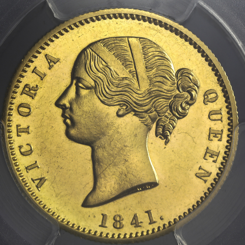 INDIA British-India イギリス领インド Mohur 1841(c) PCGS-PR61 Proof AU