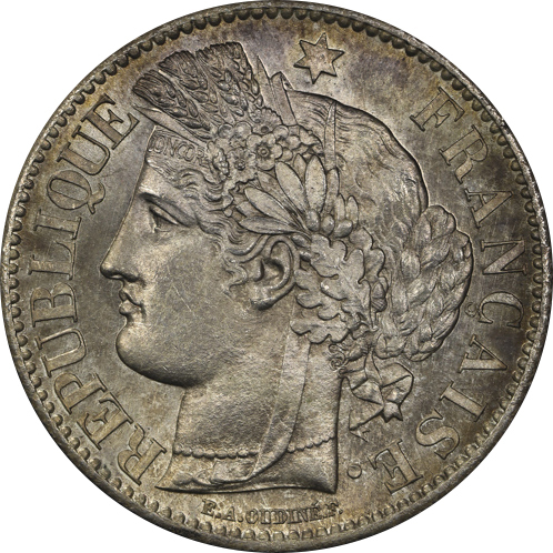 FRANCE 3rd Rep 第三共和政(1870~1940) 2Francs 1881A UNC