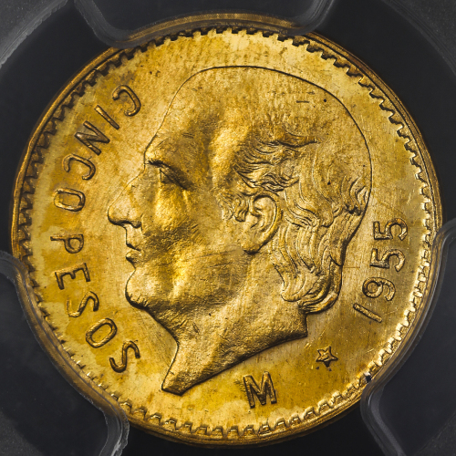 MEXICO メキシコ 5Pesos 1955  PCGS-MS64 UNC