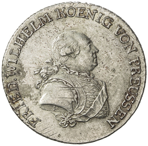 World Coins - Europe，PRUSSIA: Friedrich Wilhelm II, 1786-1797, AR 1/3 thaler (8.32g), Berlin, 1790-A