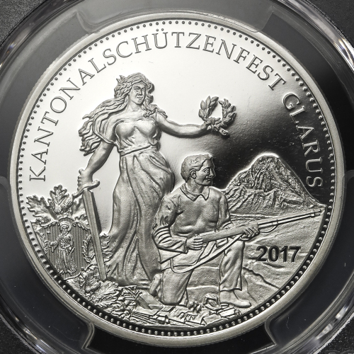 SWITZERLAND Shooting Festival 射击节 50Francs 2017 PCGS-PR70 DCAM Proof