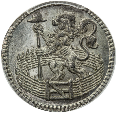World Coins - Europe，HOLLAND: Dutch Republic, AR duit, 1744, KM-80a, struck in silver and a superb e