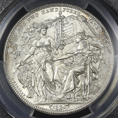 AUSTRIA Franz Josef I フランツ・ヨーゼフ1世(1848~1916) Medalic 2Florin 1880 PCGS-MS67 FDC