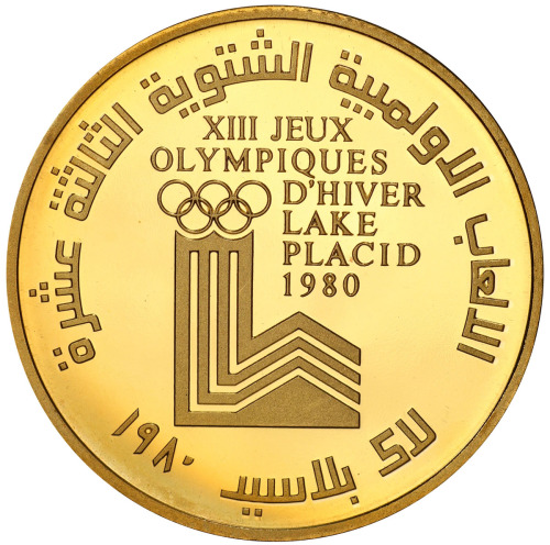 World Coins - Asia & Middle-East，LEBANON: Lebanese Republic, AV 400 livres, 1980, KM-34, Winter Olym