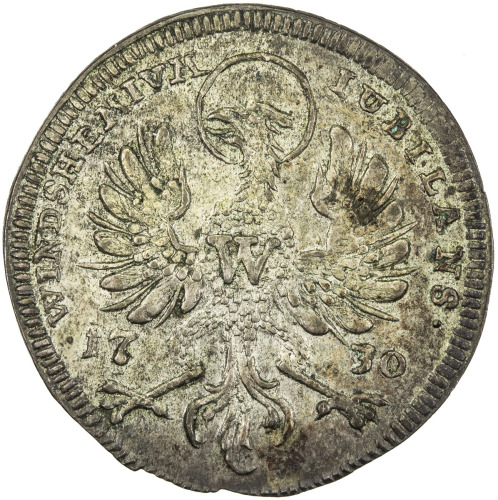 World Coins - Europe，BAVARIA: AR medal (2.11g), Windsheim, 1730, Whiting-457, Bicentennial of the Au