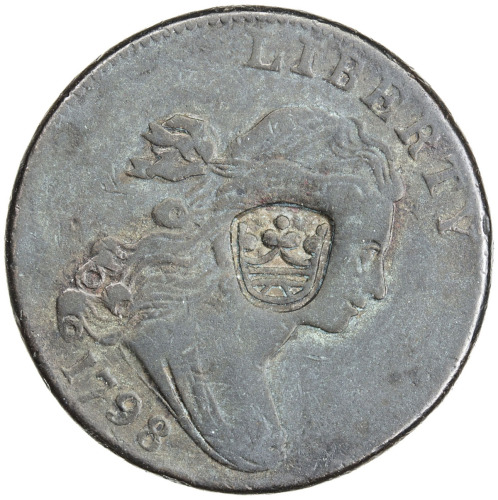 World Coins - The Americas，ST. BARTHOLOMEW (ST. BARTS):Olrog, type unrecorded, USA 1798 cent, counte
