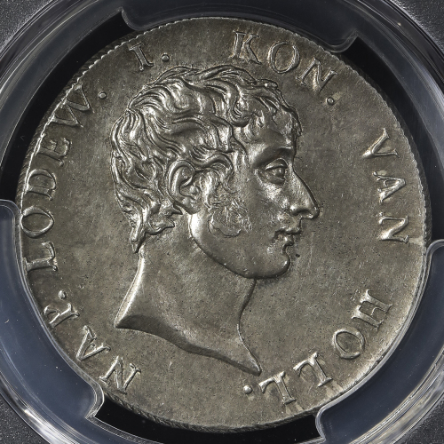 NETHERLANDS Kingdom of Holland ホラント王国 50Stuivers 1808 PCGS-AU Details“Cleaned“ 洗浄 AU