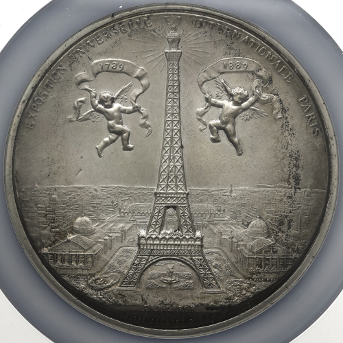 FRANCE 3rd Rep 第三共和政(1870~1940) Steel Medal 1889 NGC-MS61 AU