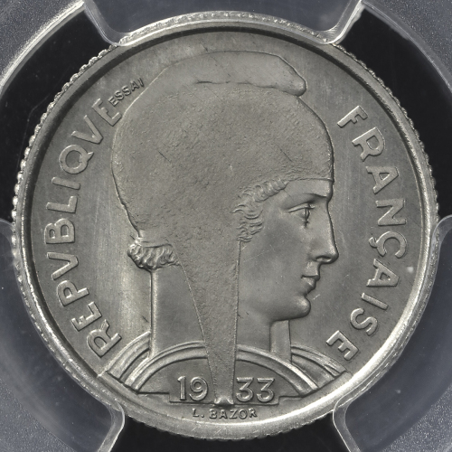 FRANCE 3rd Rep 第三共和政(1870~1940) Essai 5Francs  1933 PCGS-SP67 见本打FDC