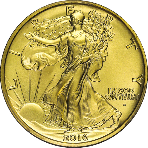 USA アメリカ合众国 50Cents in Gold 2016W  PCGS-SP70 UNC