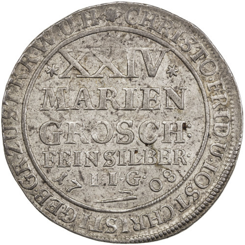 World Coins - Europe，STOLBERG-STOLBERG: Christof Friedrich, 1704-1738, AR 24 mariengroschen (12.96g)