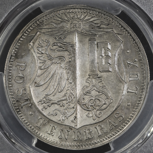 SWITZERLAND Geneve ジュネーブ 5Francs 1848 PCGS-AU58 AU