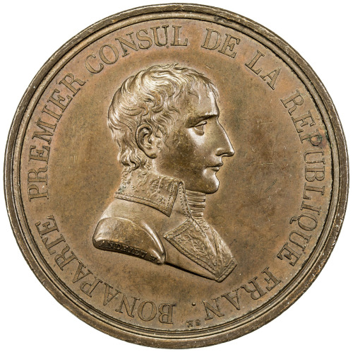 World Coins - Europe，FRANCE: Napoleon, First Consul, 1799-1804, AE medal, AN IX (1801), Bramsen-107;