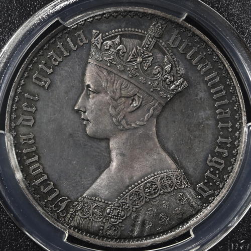 GREAT BRITAIN Victoria ヴィクトリア(1837~1901) Crown 1847 PCGS-PR63“wings“ トーン Proof UNC