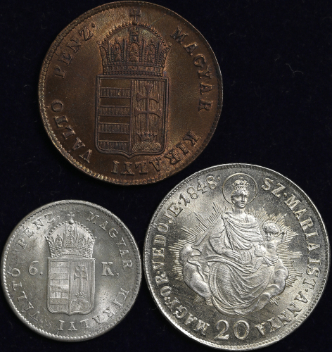 HUNGARY ハンガリー Krajczar 1848/6Krajczar 1849/20Krajczar 1848 返品不可 要下见 Sold as is No returns AU~UNC